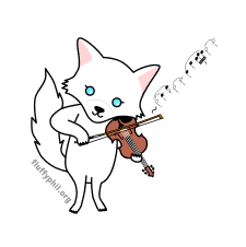 Arctica playing her violin